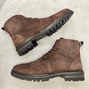 Section X Ankle Boots Men's 8.5 Chocolate Brown Suede Braxton Biker New $135